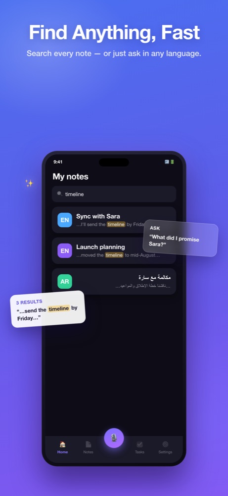 Ask Your Notes answering with source citations