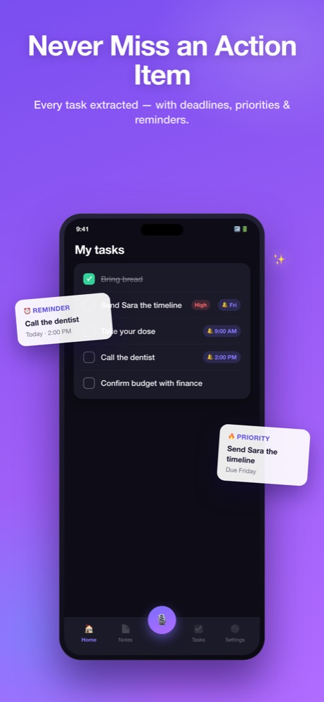 Task list with reminders